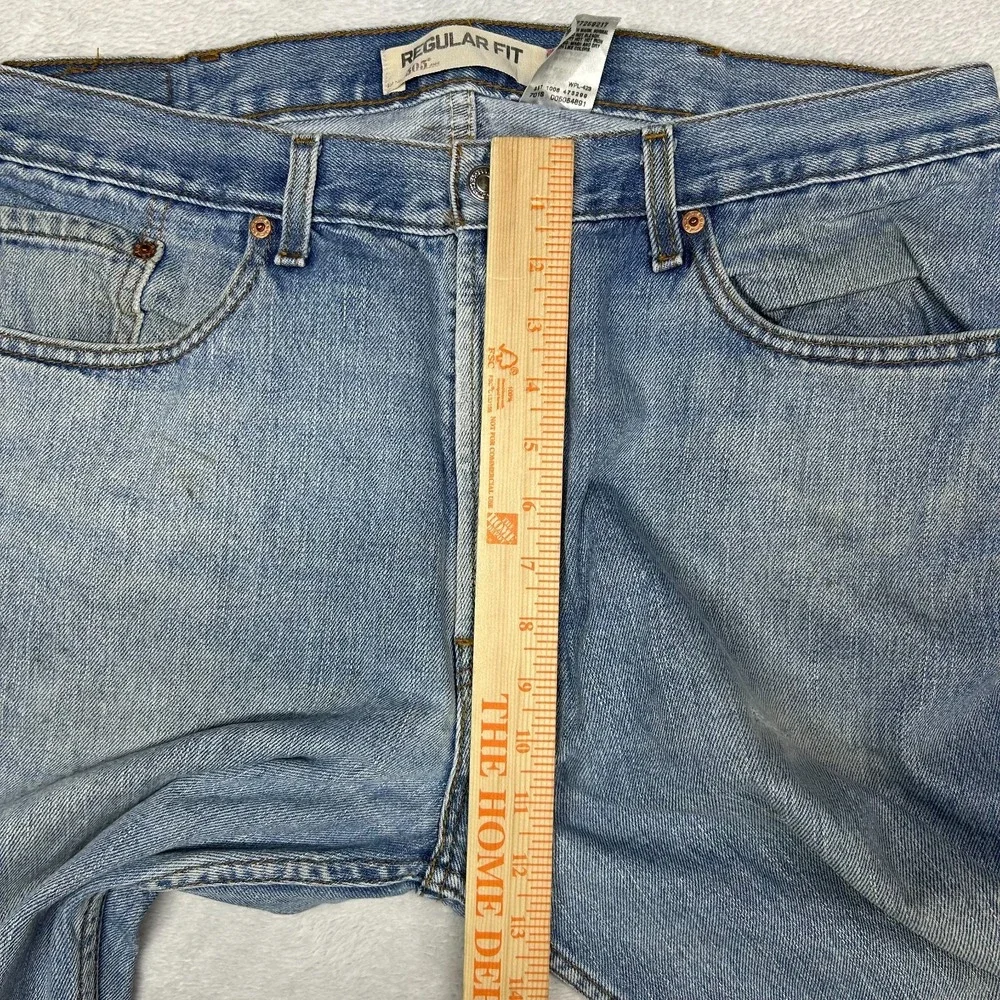 Levi's 505 Regular Fit‎ Jeans Mens Blue Denim Pockets Straight Zip Fly - 36X30